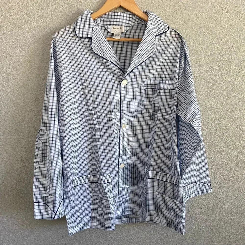 Christian Dior Mens Pajama Top‎ Size Large Button Down